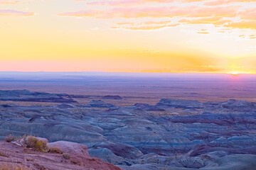 Sunset at the Little Painted Desert, northeast of Winslow, Arizona.
