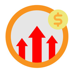 Revenue Increase Vector Flat Icon Design