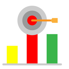 Sales Target Achievement Vector Flat Icon Design