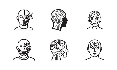 Cyborg and Artificial Intelligence Concepts Illustration 