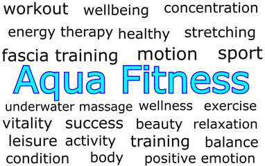 Aqua Fitness Wordcloud - illustration