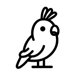 Simple black Parrot Icon  Bird Illustration