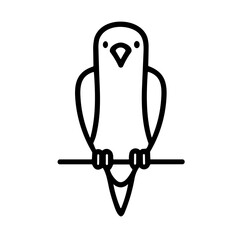 Simple black Parrot Icon  Bird Illustration