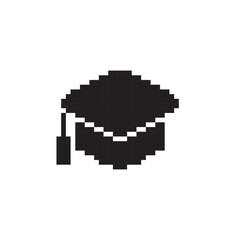 graduation gown icon pixel art, vector illustration on isolated background.