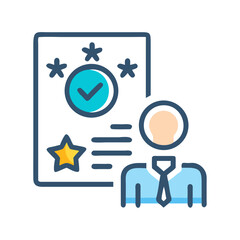 Job approved flat vector illustration on a black background