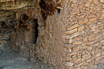 Ancient Native American (Indian) structures at Montezuma Well, Rimrock, Arizona.