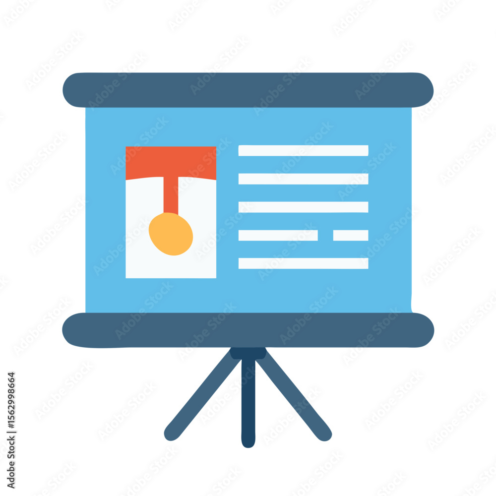 Poster presentation board displaying data on a light blue background