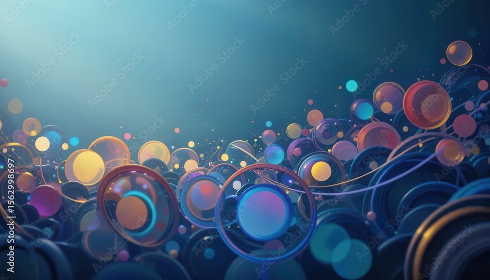 Poster vibrant abstract background with colorful circles for computer monitor aesthetics