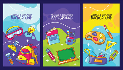 Fototapeta premium Science and education element template vector background