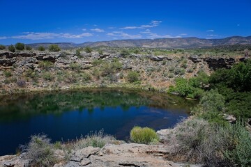 Looking down on Montezuma Well, Rimrock, Arizona.