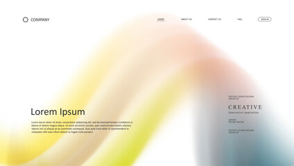 Abstract wave of landing page. fluid gradient website design