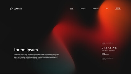 Abstract wave of landing page. fluid gradient website design
