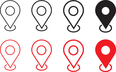 Printset of icons Location. Map pin icon, Flat icon Location, Map pointer icon,vector illustration sign,Location, vector,
