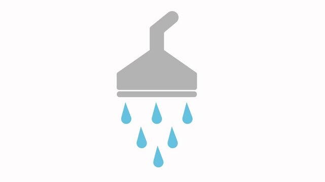 shower icon animation illustration flat