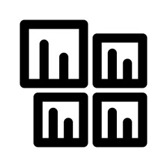 Mini Bar Charts icon thick bold line