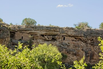 Ancient Native American (Indian) structures at Montezuma Well, Rimrock, Arizona.