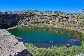 Looking down on Montezuma Well, Rimrock, Arizona.