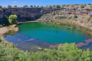 Looking down on Montezuma Well, Rimrock, Arizona.
