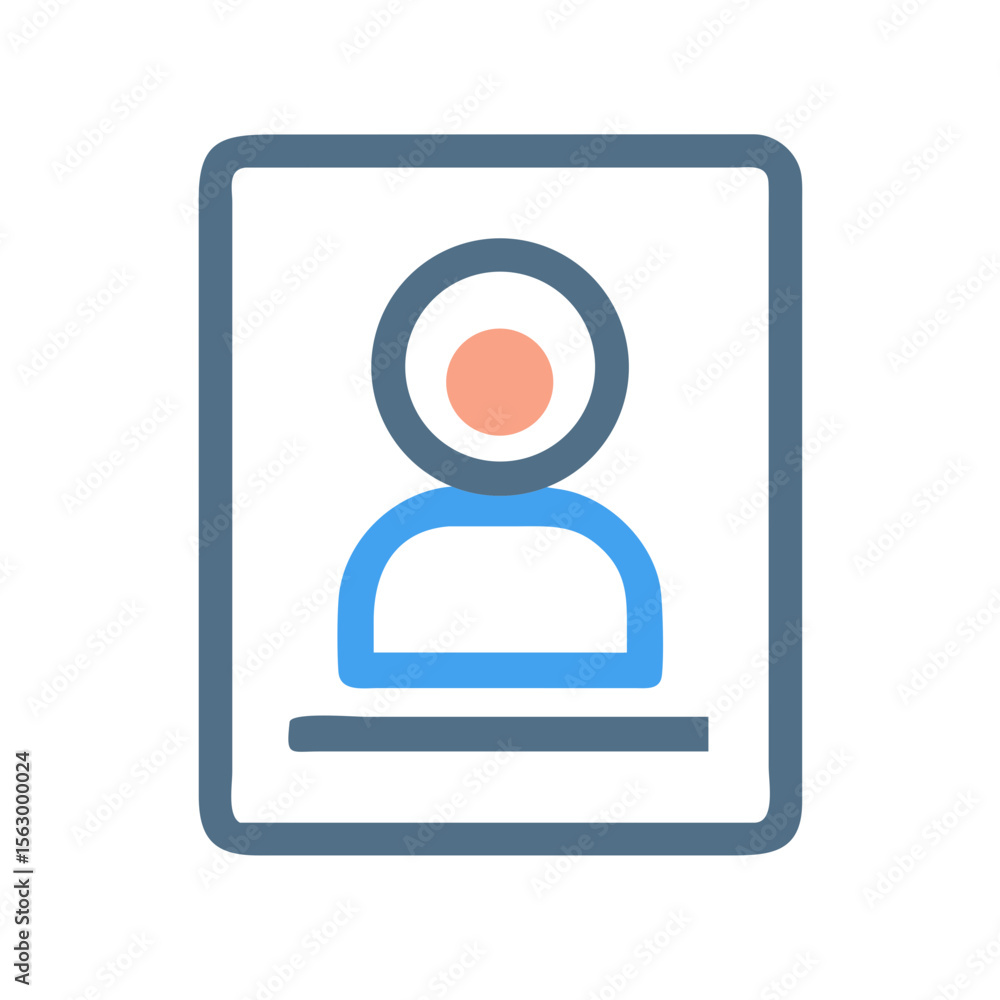 Poster stylized digital user card icon with rounded frame edges