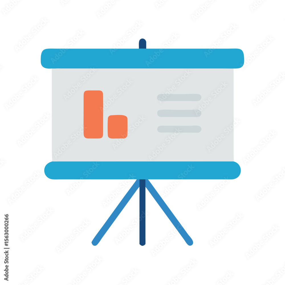 Aufkleber simple presentation board illustration featuring bar graph and lists