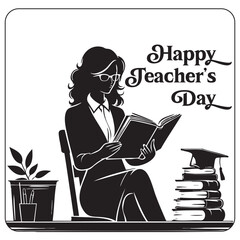 Happy Teacher&rsquo;s Day Vector Illustration

