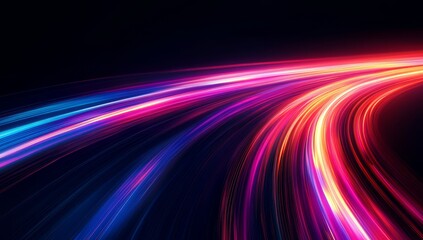 Fototapeta premium Night Road Speed Light Trails in the Dark