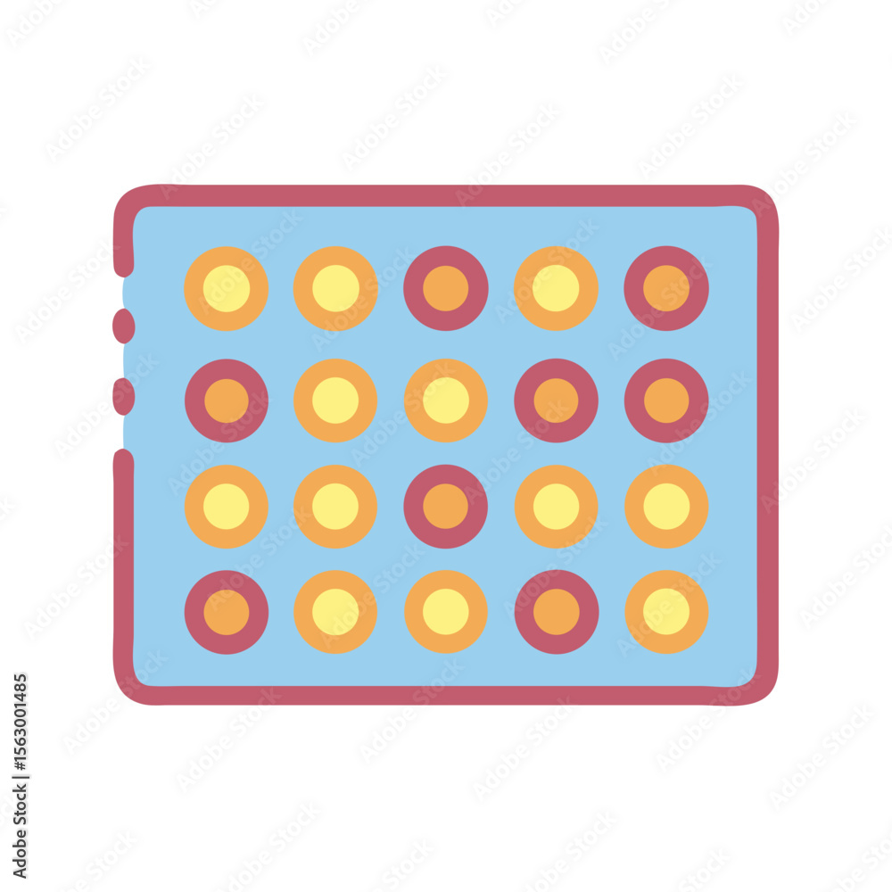 Poster abstract colorful grid of circles with a modern design