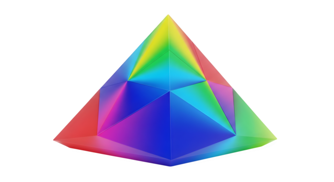 pyramid of colored isolated PNG
