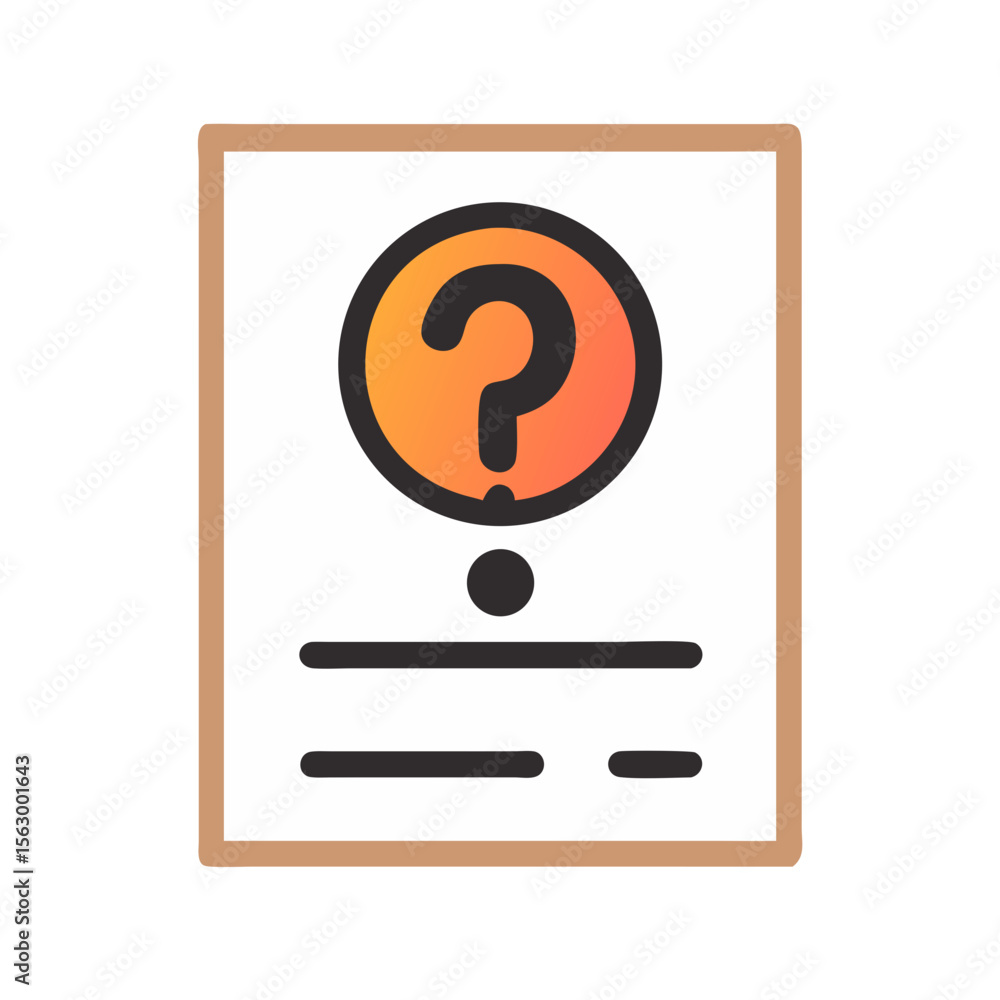 Aufkleber clipboard with question mark symbol, problem solving concept