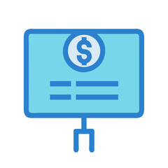Sign with dollar symbol flat icon illustration vector