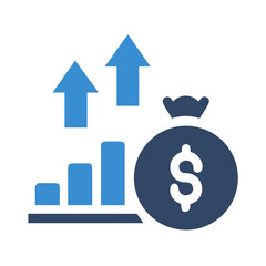 Financial growth illustration showcasing upward trend and profits