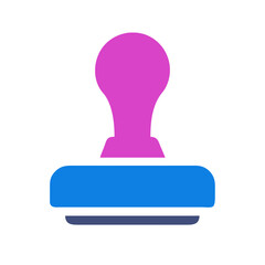 Vibrant stamp graphic against black background showing office approval