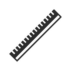 Minimalist gray ruler on black background with measuring increments