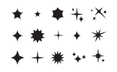 Simple Sparkle Silhouettes Set – Flat Vector Design Elements
