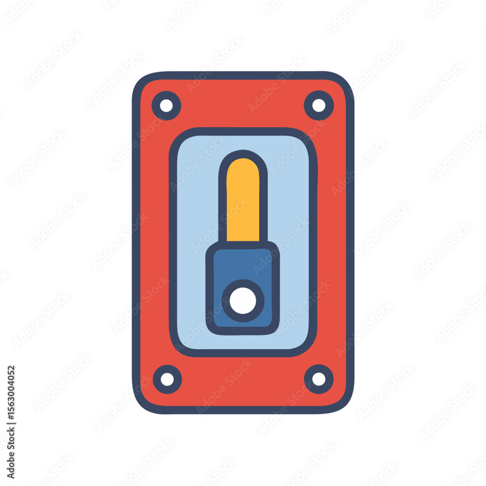 Aufkleber simple red switch graphic icon with rounded elements design