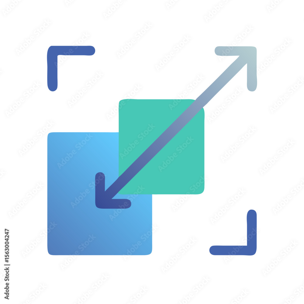 Poster abstract illustration showcasing image resizing or scaling concept