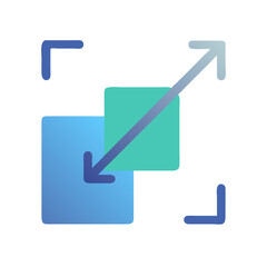 Abstract illustration showcasing image resizing or scaling concept