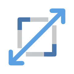 Scale icon displaying expansion and resize symbol on black