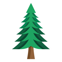 A crisp vector icon of a spruce tree, ideal for designs related to Christmas, winter, or forest themes with a clean and simple look.