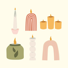  Candle Decoration Bohemian Interior Illustration