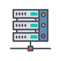 Simplified Server Rack Illustration Against a Black Background