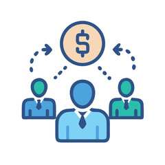 Financial team cooperation illustration for business and marketing use