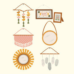  Wall Decoration Bohemian Interior Illustration