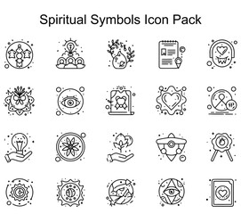 Fototapeta premium Spiritual Symbols Icon Pack