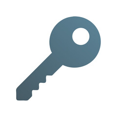 Single light-blue key isolated against a black background