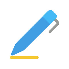 Blue pen creating yellow line on black background image