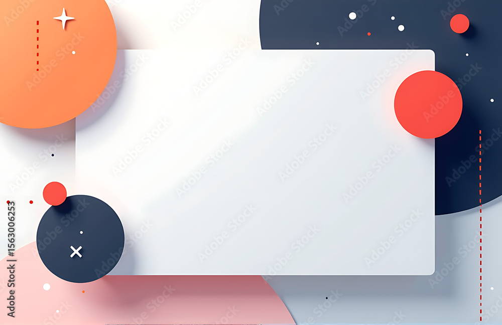 Poster minimalist template features modern design geometric shapes color gradients blank presentation space business