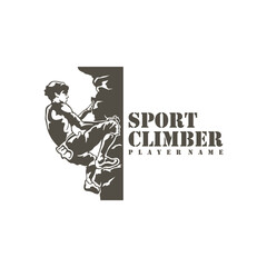 Naklejka premium Climber logo design vector. Silhouette Climber Template Illustration. Icon Symbol