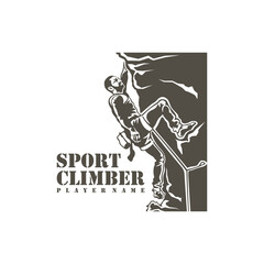 Fototapeta premium Climber logo design vector. Silhouette Climber Template Illustration. Icon Symbol