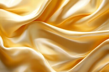 Golden silk fabric drapes, luxurious texture, studio shot (1)
